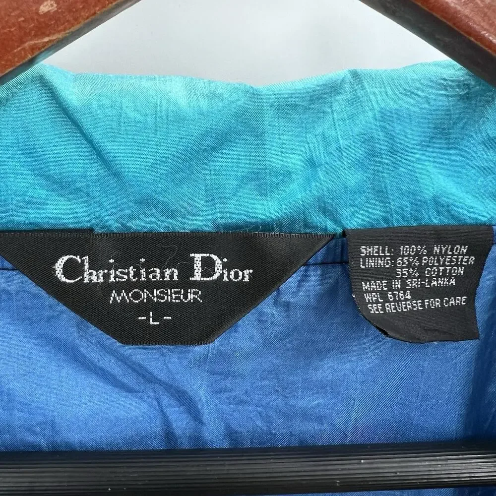 Vintage Christian Dior Monsieur Color Block Nylon Windbreaker Jacket Mens - Picture 15 of 15